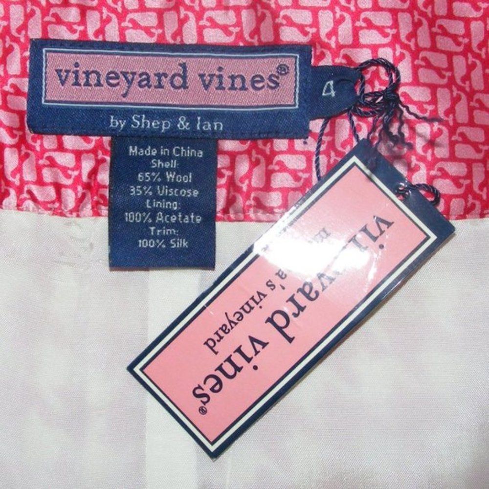 new VINEYARD VINES Skirt, 4, Pink/Off-White Houndstooth, Zipper, Wool blend - Picture 6 of 8